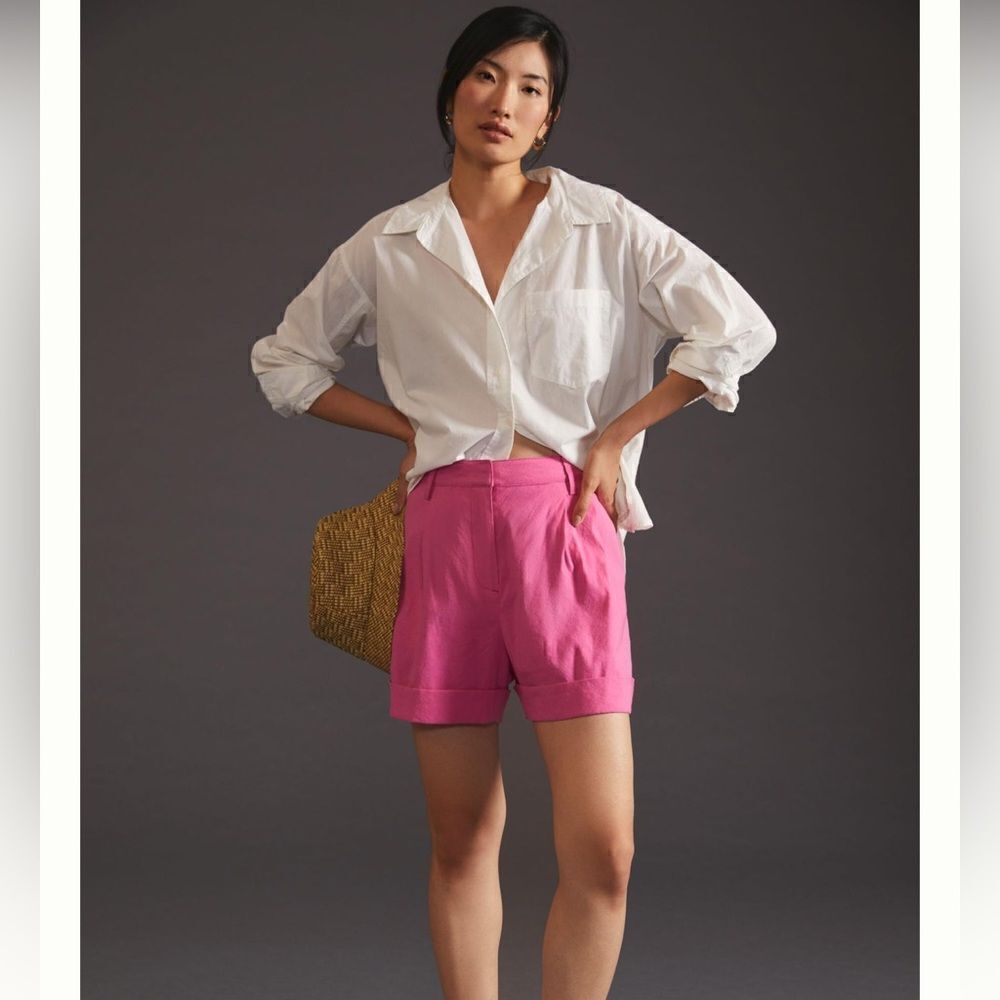 Rag and Bone Linen Ivy Shorts in Pink, Size 4, NWT